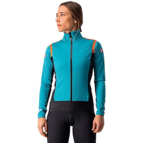 castelli Alpha Ros 2 W Light Jacket Chaqueta, Mujer, Azul Azul/Negro y Rojo, L