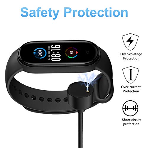 CAVN Cargador Compatible con Xiaomi Mi Band 6/Amazfit Band 5/Xiaomi Mi Band 5 Cargador, 1PCS Cables de Carga USB de Repuesto Adaptador de Cargador de Base Compatible con mi Band 5/Mi Band 6