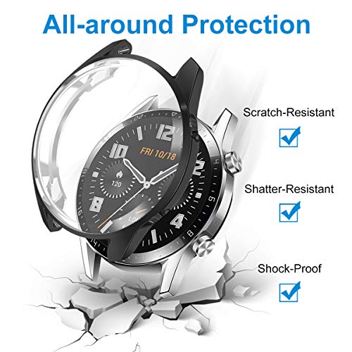 CAVN Protector de Pantalla Compatible con Huawei Watch GT2 46mm (Not para GT2 Pro), 2 Unidades, TPU Suave Resistente a los arañazos, a Prueba de arañazos Funda Protector para GT2 46mm