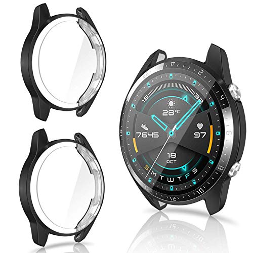 CAVN Protector de Pantalla Compatible con Huawei Watch GT2 46mm (Not para GT2 Pro), 2 Unidades, TPU Suave Resistente a los arañazos, a Prueba de arañazos Funda Protector para GT2 46mm