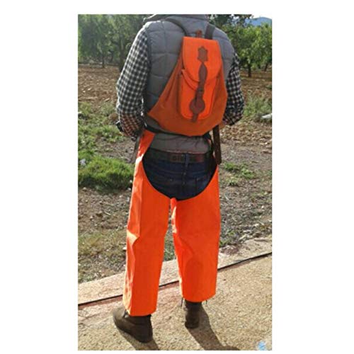 CAZA Y AVENTURA Pernera Mujer Naranja fosforito Artesanal e Impermeable. Talla M