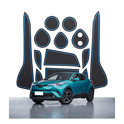 CDEFG para C-HR ZYX10 NGX50 Coche Accesorios Antideslizante Copa Mats Anti Slip Puerta Ranura de Acceso Kit de la Estera del cojín de la Ranura decoración de Interiores (Azul)