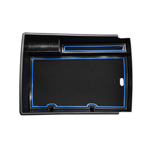 CDEFG para Kona Electrico EV 2020 Caja de almacenamiento, Consola Central Apoyabrazos Caja del coche Interior Center Armrest Storage Box, Con Tapete Antideslizante Accesorios Interiores del coche