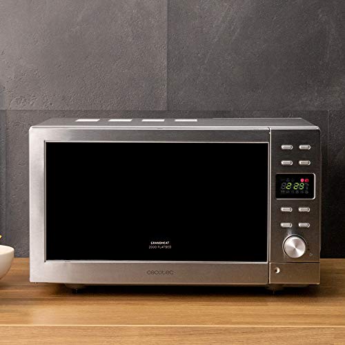 Cecotec Digital GrandHeat 2000 Flatbed Steel - Microondas sin plato (700 W, Capacidad 20 Litros, 8 Funciones preconfiguradas, Quick Start)