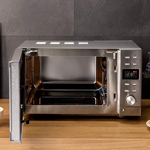 Cecotec Digital GrandHeat 2000 Flatbed Steel - Microondas sin plato (700 W, Capacidad 20 Litros, 8 Funciones preconfiguradas, Quick Start)