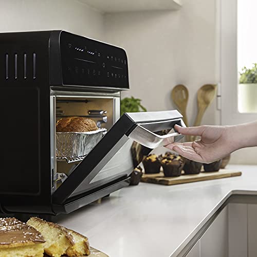 Cecotec Horno Freidora de Aire Caliente Bake&Fry 2500 Touch. 1800 W, Convección, 25 Litros, Pantalla Táctil, 12 Funciones, Temperatura regulable hasta 230º, Temporizador, Negro