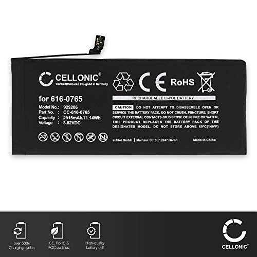 CELLONIC® Batería Repuesto Compatible con Apple iPhone 6 Plus (A1522 / A1524 / A1593), 616-0765 2915mAh + Juego de Herramientas Pila Smartphone/teléfono móvil, Pila sustitución Battery