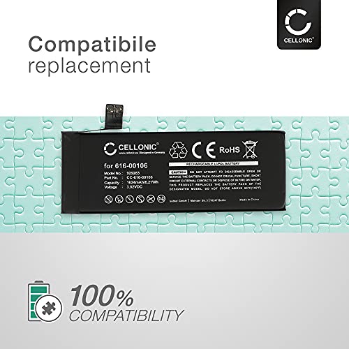 CELLONIC® Batería Repuesto Compatible con Apple iPhone SE (1.Gen), 616-00106 1624mAh Pila Smartphone/teléfono móvil, Pila sustitución