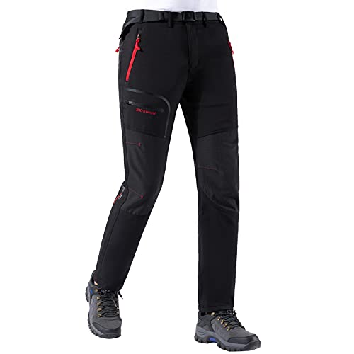 Cenchang Pantalones Trekking Hombre Pantalon Montaña Hombre Pantalones Aire Libre de Hombre Deportivo Transpirable Secado Rápido Pantalones Escalada Senderismo Outdoor (Negro, X-Large)