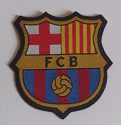 Centro de Bordado de Patch-Toppa microrrevestida de HD/Jacquard (Alta definición), Barcelona termoadhesivo, Micro Hilo, Dimensiones: 7 x 6,7 cm. Fabricado en Italia.