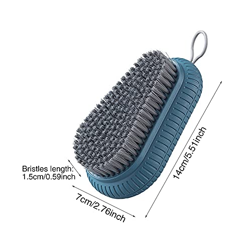 Cepillo multiusos para fregar cepillo de cerdas suaves, fácil de agarrar, herramienta de limpieza para encimeras de bañeras, ideal para ropa de lavandería, zapatos, baño y ducha (azul)