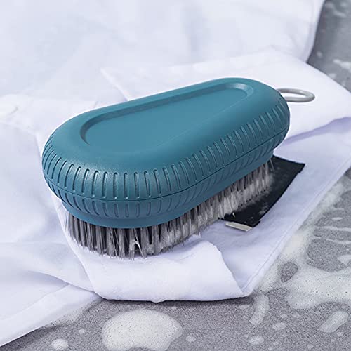 Cepillo multiusos para fregar cepillo de cerdas suaves, fácil de agarrar, herramienta de limpieza para encimeras de bañeras, ideal para ropa de lavandería, zapatos, baño y ducha (azul)