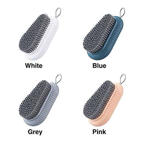 Cepillo multiusos para fregar cepillo de cerdas suaves, fácil de agarrar, herramienta de limpieza para encimeras de bañeras, ideal para ropa de lavandería, zapatos, baño y ducha (azul)