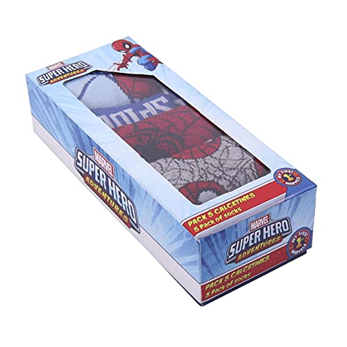CERDÁ LIFE'S LITTLE MOMENTS 2200007418_T2530-C81 Pack de 5 Calcetines de Algodón de Spiderman para Niño con Licencia Oficial Marvel, Multicolor, 25-30 para Niños