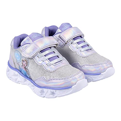 CERDÁ LIFE'S LITTLE MOMENTS, Zapatillas con Luces Niña de Frozen-Licencia Oficial Disney Niñas, Plateado, 26 EU