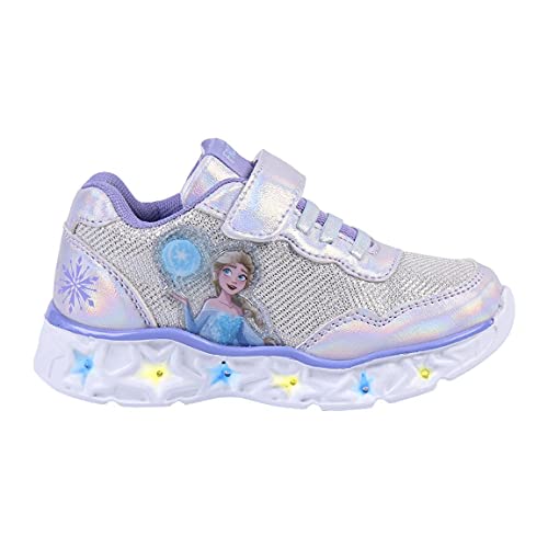 CERDÁ LIFE'S LITTLE MOMENTS, Zapatillas con Luces Niña de Frozen-Licencia Oficial Disney Niñas, Plateado, 26 EU