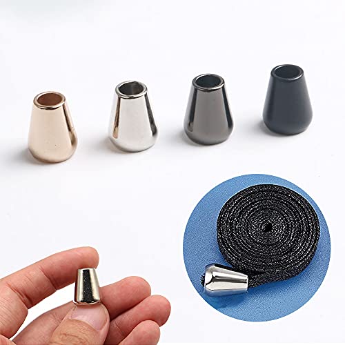 Cerraduras Cordon Metal 24pcs Cerraduras de Cordón Campanada Cierre de Cordón Tapón Tope de Cordón Cierre para Cordón Artesanía Ropa Mochila Ropa Deportiva Oro Plata Pistola Negro Negro 15mm