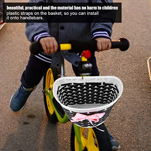 Cesta para Bicicleta Soporte para la Compra Manillar Delantero Cesta para Bicicleta para niñas Cesta de Bicicleta Tejida Bicicletas para niños Triciclos Scooters