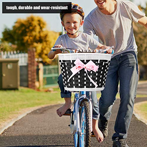 Cesta para Bicicleta Soporte para la Compra Manillar Delantero Cesta para Bicicleta para niñas Cesta de Bicicleta Tejida Bicicletas para niños Triciclos Scooters