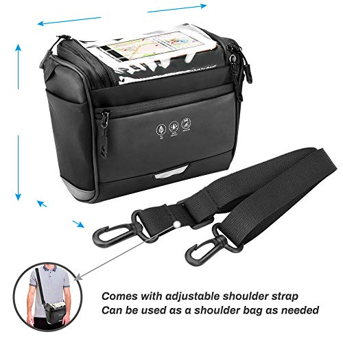 CestMall 3.5L Bolso Bicicleta Impermeable Ciclismo para Bicicleta de Delantera Bicicleta Plegable Manillar Bolsa Cesta Bolsa de Mochila para Mapa al Aire Libre, Tambien es un Bolso Bandolera