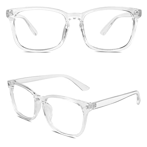 CGID CN82 Retro Anteojos Lente Claro Gafas Para Mujer y Hombre,Transparente