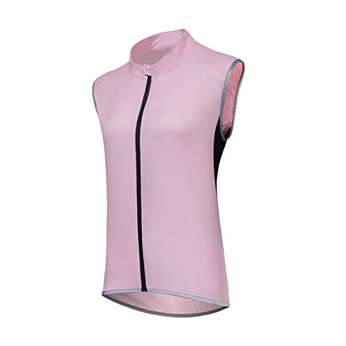 Chaleco sin Mangas Ciclismo Chaleco Reflectante Ligero a Prueba de Agua Bicis de montaña Transpirable A Prueba de Viento Sport Gilet Chaqueta para Ciclismo y Correr,Rosado,M