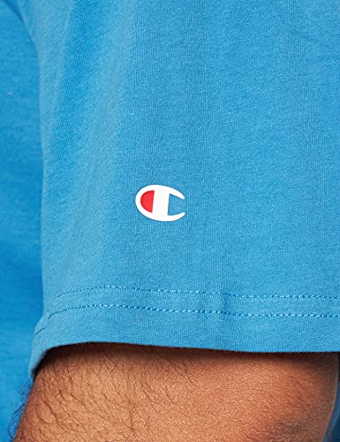 Champion Legacy Classic Logo Camiseta, Azul Claro, L para Hombre