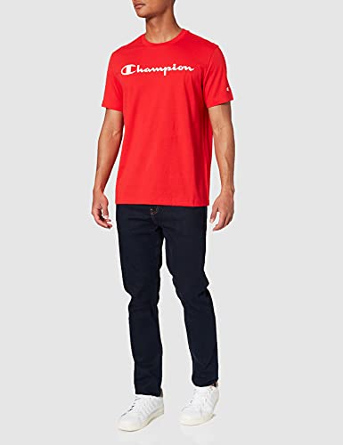 Champion Legacy Classic Logo Camiseta, Rojo, M para Hombre