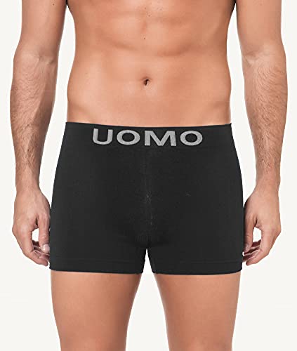 Channo Pack de 12 - Calzoncillos de Hombre, Boxer Lycra, sin Costuras Liso y con Color Uniforme (M)