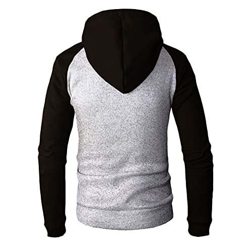 Chaqueta Capucha Hombre Ajuste Regular Empalme Color Juego/Color Sólido Chaqueta Hombre Outdoor Montañismo Chaqueta Deportiva Hombre Clásica Casual Transición Chaqueta Hombre con Bolsillos