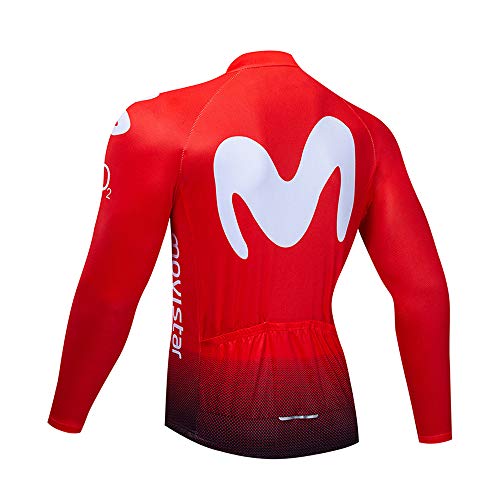 Chaqueta de Bicicleta de Manga Larga con Cremallera Completa Transpirable Bicicleta MTB Ropa de Bicicleta Reflectante Transpirable para Deportes al Aire Libre