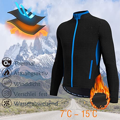 Chaqueta de ciclismo Iogas para hombre, chaqueta de ciclismo térmica, chaqueta de invierno cortavientos, impermeable, para deportes al aire libre, xx-large