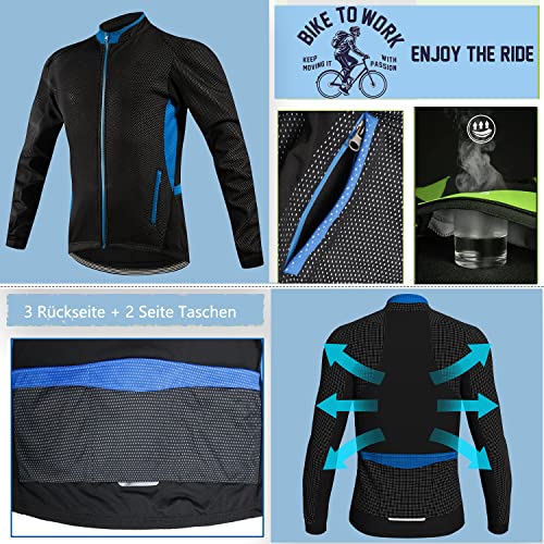 Chaqueta de ciclismo Iogas para hombre, chaqueta de ciclismo térmica, chaqueta de invierno cortavientos, impermeable, para deportes al aire libre, xx-large