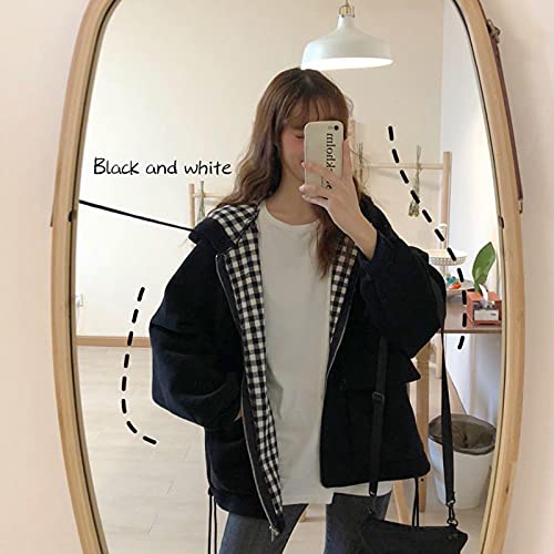 Chaquetas Mujeres con Capucha con Capucha Autumn Outwear Abrigos Casual Ins Instale Oversize Harajuku Teens Streetwear Bomber Chaqueta más tamaño Tops