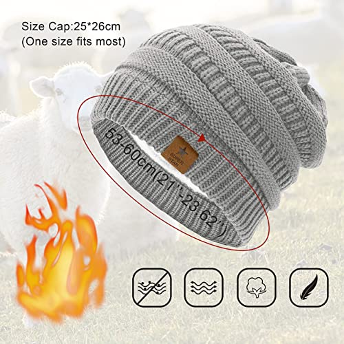 CheChury Gorro Hombre Gorros de Punto para Hombre Mujer Unisex Slouch Cráneo Sombreros Diseño Clásico Moderno y Suave Elástico Caliente Gorro Adecuado para Actividades al Aire Libre esquí Ciclismo