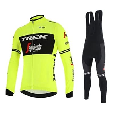 Checkless Traje de Ciclismo Hombre Invierno de Equipos Profesionales. Culotte y Maillot. Ropa Ciclismo con Badana 12D Gel Pad para MTB, Maillot Ciclismo Hombre Invierno (M, T AMARILLO)