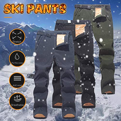 CHENSIYU Pantalones de nieve para mujer, impermeables, resistentes al viento, forrados, gruesos, de forro polar, para snowboard, para deportes y tiempo libre