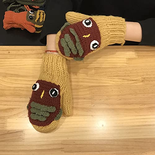 CHICAI Unisex Winter Flower Twist Flower Wool Wool Pantalla táctil Mittens Hembra Cashmere Elastic Nonslip Ciclismo Guantes de conducción