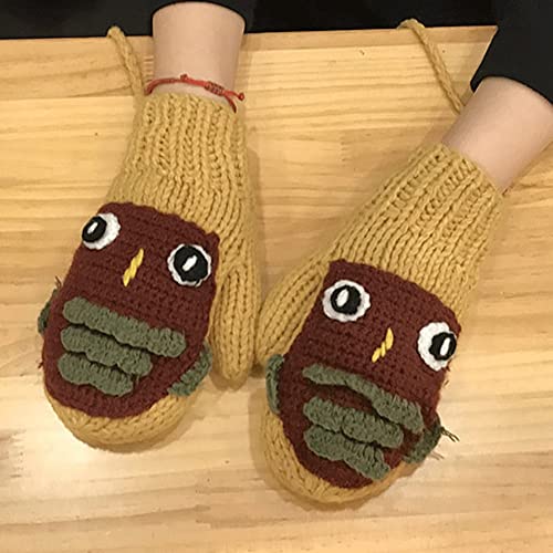 CHICAI Unisex Winter Flower Twist Flower Wool Wool Pantalla táctil Mittens Hembra Cashmere Elastic Nonslip Ciclismo Guantes de conducción