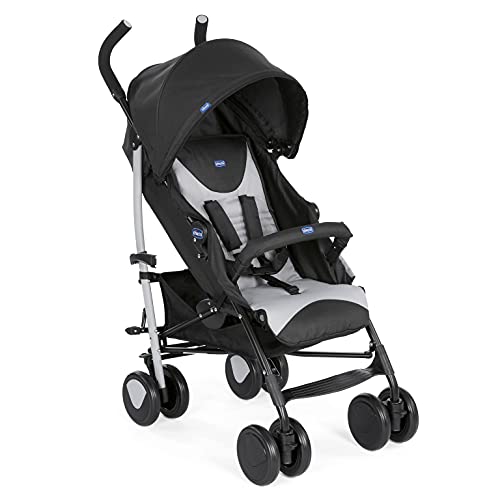 Chicco Echo Silla de Paseo Ligera y Plegable desde 0 Meses hasta 22 Kg, Carrito Bebé Compacto y Reclinable con Apoyabrazos, Posición para Dormir, Cierre Paraguas y Parasol Ajustable - Gris (Scarlet)