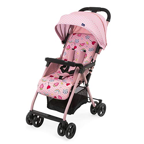 Chicco OHlalà 3 Silla de Paseo Ultraligera desde 0 Meses hasta 15 kg, Cochecito Reclinable y Plegable con Cesta Grande, Cierre Compacto, Protector de Lluvia y Capota Plegable - Color Rosa (Candy Pink)