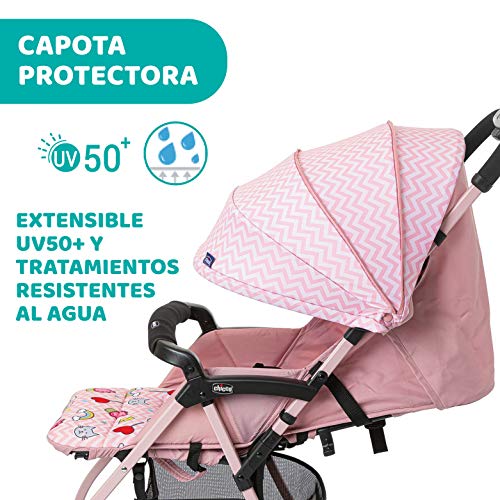 Chicco OHlalà 3 Silla de Paseo Ultraligera desde 0 Meses hasta 15 kg, Cochecito Reclinable y Plegable con Cesta Grande, Cierre Compacto, Protector de Lluvia y Capota Plegable - Color Rosa (Candy Pink)