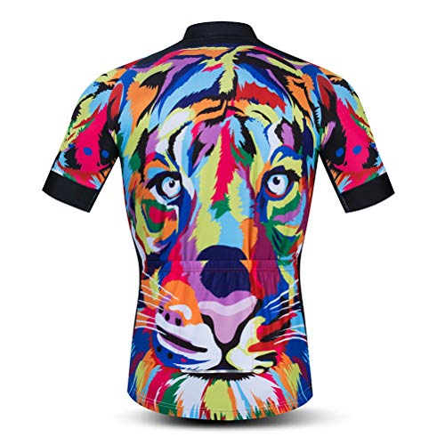 Ciclismo Jersey Hombres Verano Manga Corta Bike Jersey MTB Camisa Biking Tops, Multi, Large