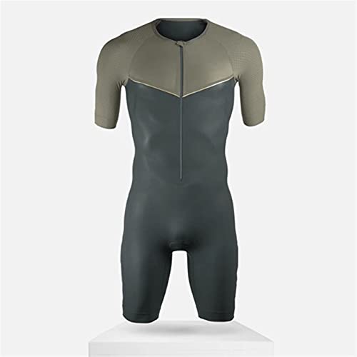 Ciclismo Traje Equipo Triatlón Triatlón Hombres Ciclismo Skinsuit Suelo Bicicleta Suelo Body de manga corta DFKE (Color : Bodysuit 5, Size : Large)