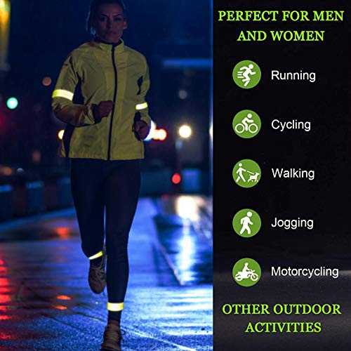 Cipliko Brazaletes de Alta Visibilidad Brazaletes Reflectantes de 360 Grados para Correr para Mujeres y Hombres Brazales Reflectantes de Seguridad con Cinta reflectora para Caminar de Noche Ciclismo