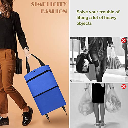 Cisolen Bolsa de Compras Plegable con Ruedas Bolsa Trolley de Compra Gran Capacidad