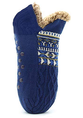 CityComfort Calcetines Antideslizantes Hombre, Calcetines Hombre Invierno, Calcetines Para Casa Forro Polar Suave, Regalos Originales Para Hombre (Azul)