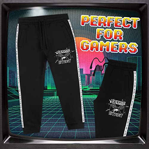 CityComfort Pantalon Chandal Niño Gamer, Pantalones Chandal 5-16 Años (Negro, 13-14 Años)