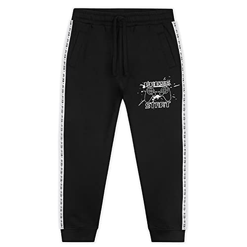 CityComfort Pantalon Chandal Niño Gamer, Pantalones Chandal 5-16 Años (Negro, 13-14 Años)