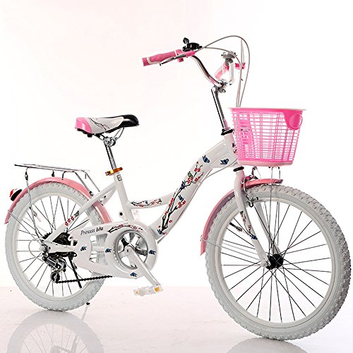 CivilWeaEU- Bicicletas para niños, 6-8-10-14 año Viejo Carro de bebé 20/22 Pulgadas niña Colegiala señora Bicicleta (Color : White Tire, Tamaño : 22 Inches)